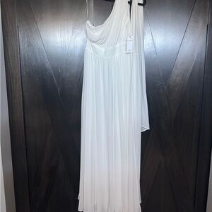 Aura One-Shoulder White Dress